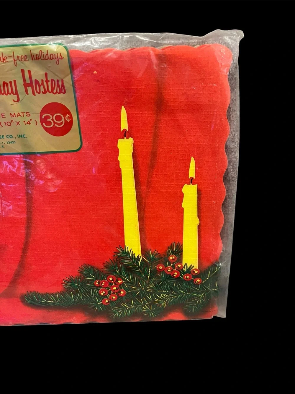 Vintage Holiday Hostess 1959  Christmas Paper Placemats Smith-Lee Set of 24 NEW